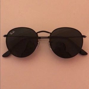 Ray Ban Round Metal - Unisex Black Lens Sunglasses